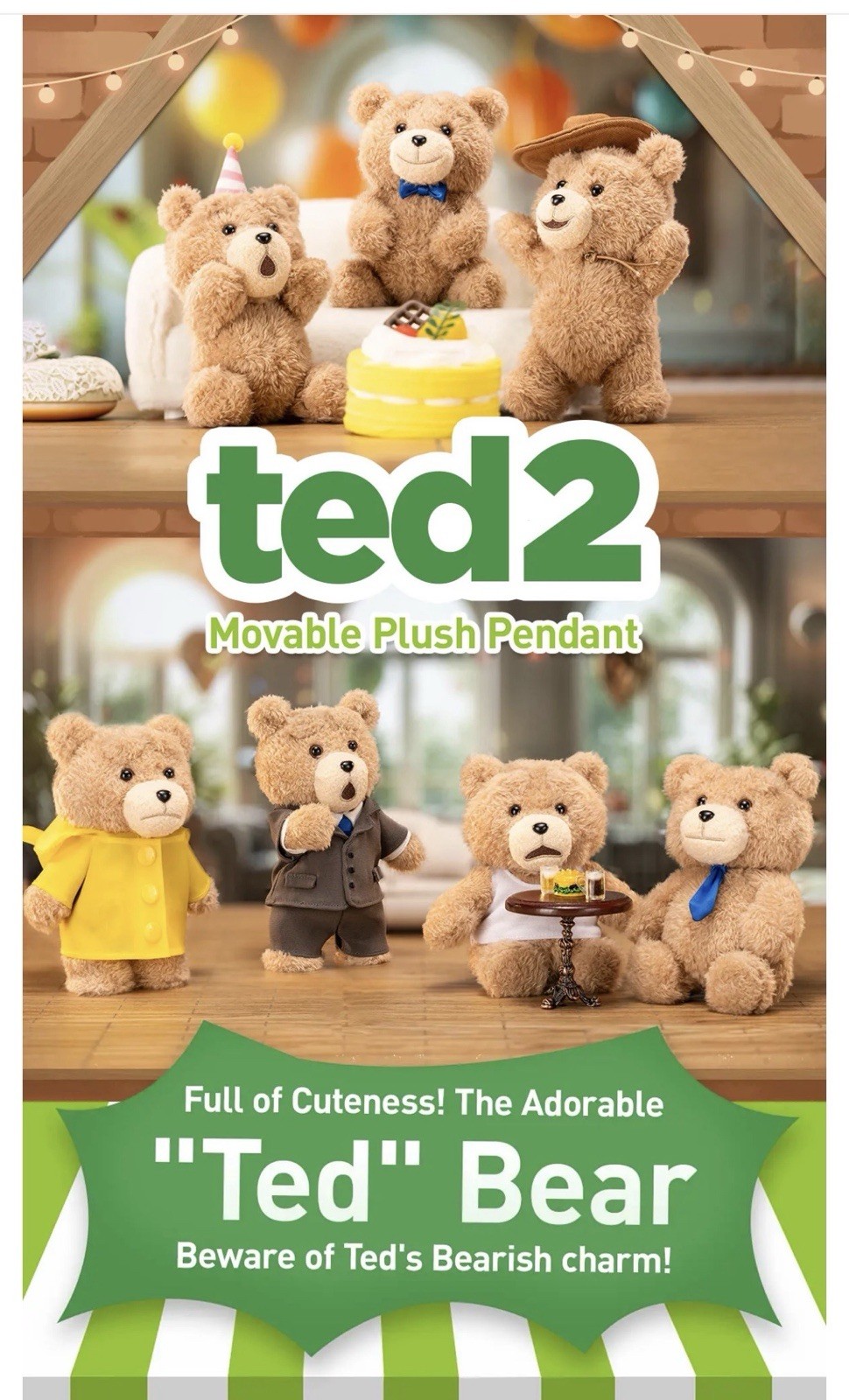 Popmart Ted 2 Plush Pendant Blind Box Sealed New Authentic