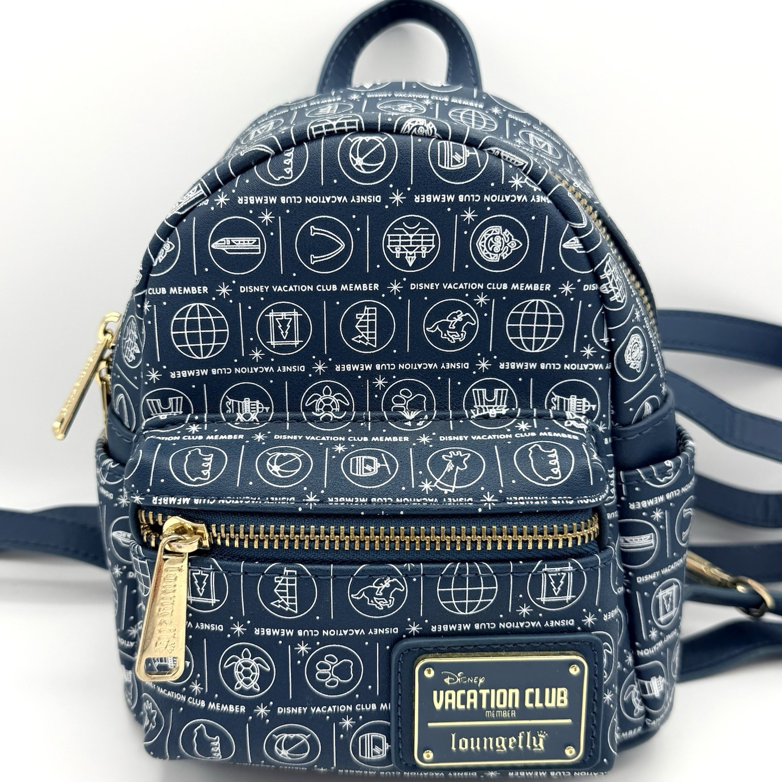 LOUNGEFLY DISNEY VACATION CLUB DVC MINI BACKPACK / CROSSBODY BAG CONVERTIBLE EUC