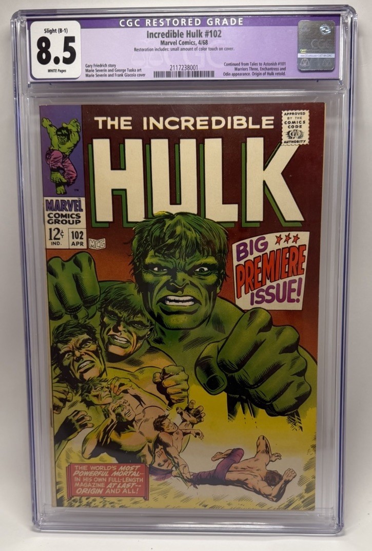 Incredible Hulk #102 (Marvel Comics 1968) CGC 8.5 Restored (Slight B-1)