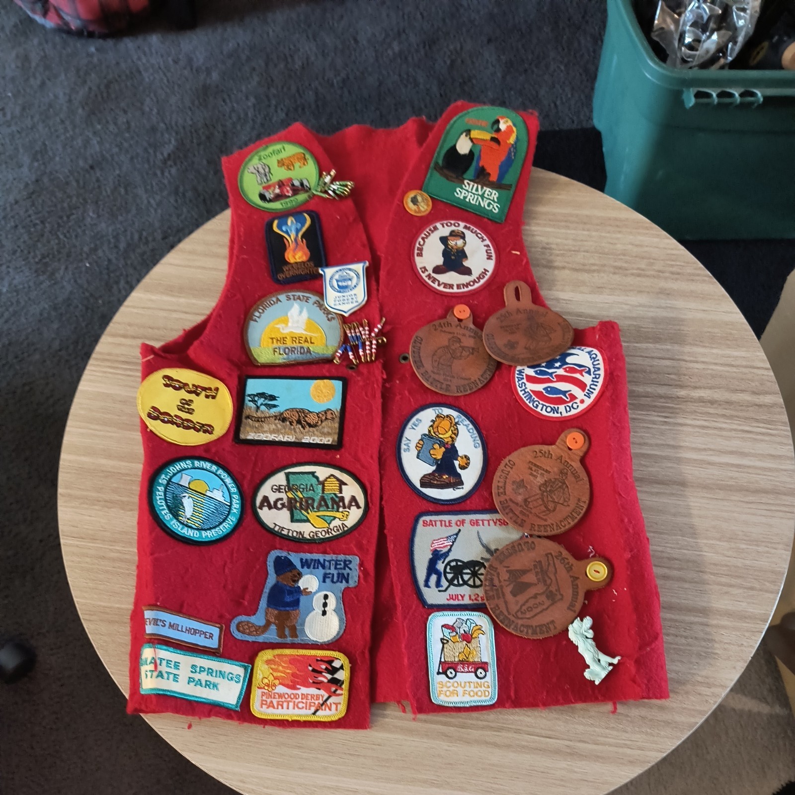 Vintage Cub Boy Scout Lot of patches, pins and felt vest