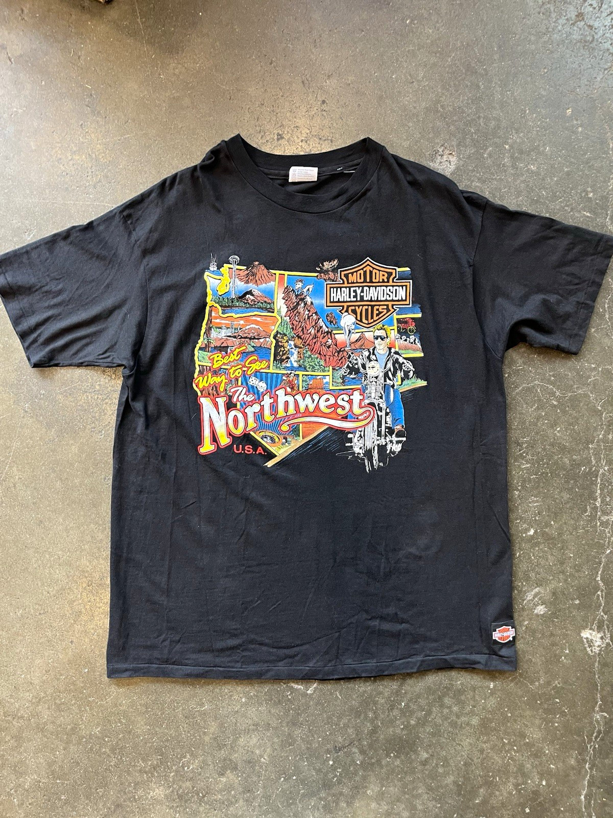 Vintage 1990s Harley Davidson “Best way to see the north west” Tee Shirt Sz 2XL