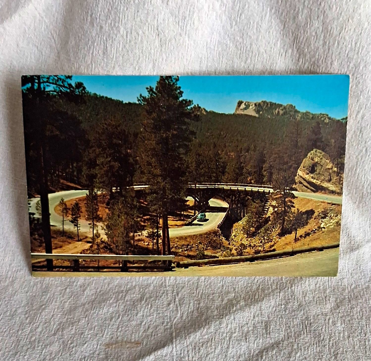 Dexter Press Double Pigtail Bridge Mt Rushmore Rapid City SD Postcard