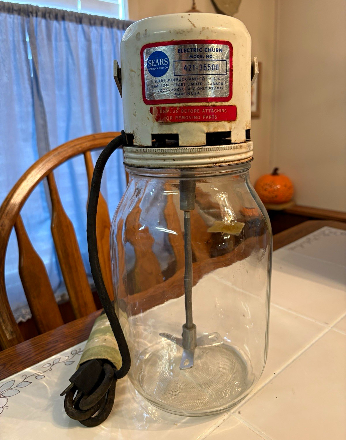 Working Sears Vintage Electric Butter Churn 421-35500 With 1 Gal Jar 1930s/1940s