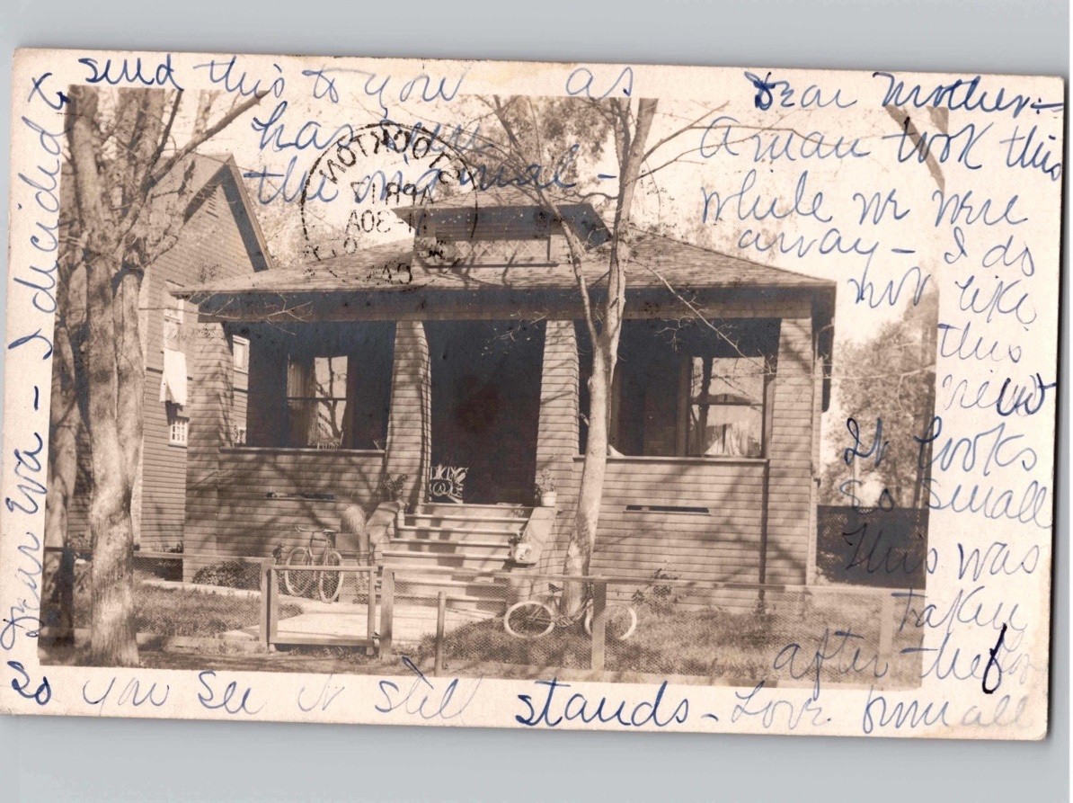 c1907 Private Residence Home Bungalow House Stockton California CA RPPC Postcard