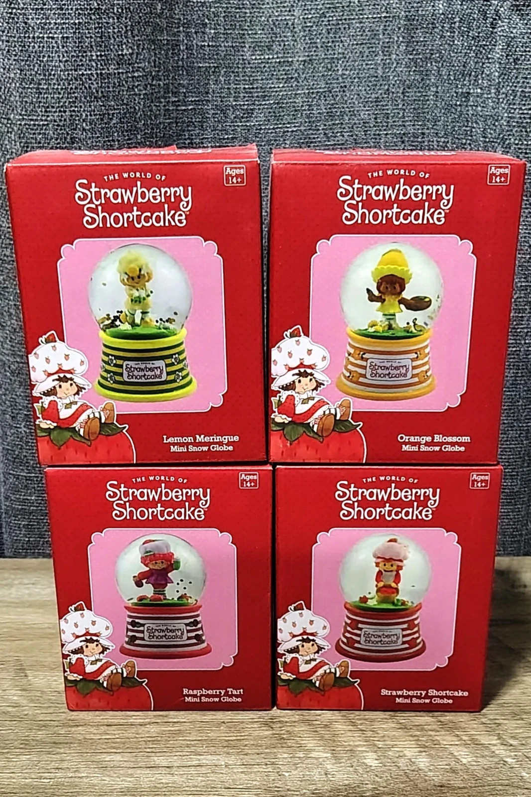 Strawberry Shortcake Mini Snow Globe Set x4 Lemon Orange Raspberry Collectibles