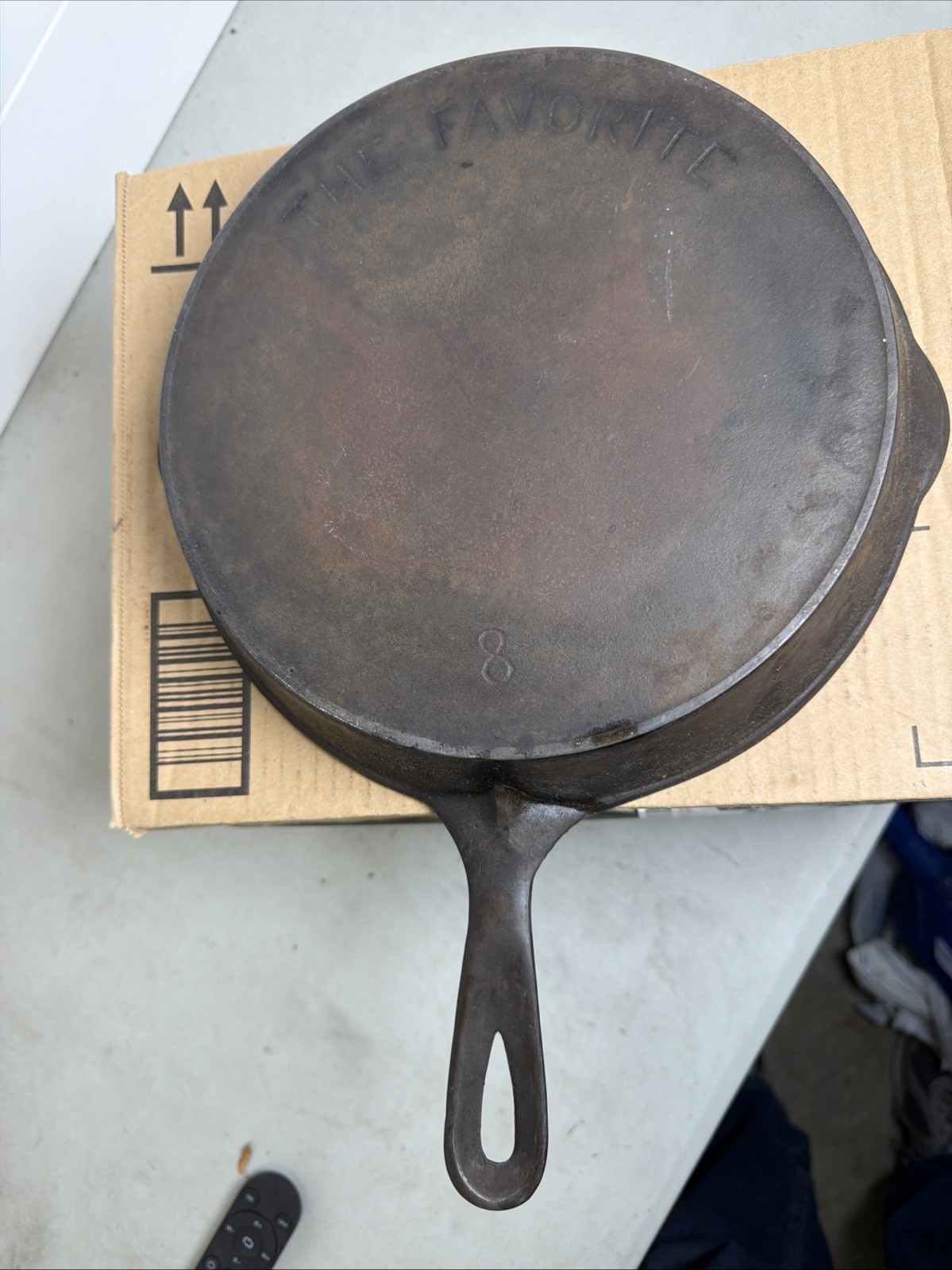 The Favorite Piqua Ware #8 Cast Iron Skillet *Cracked near the handle”