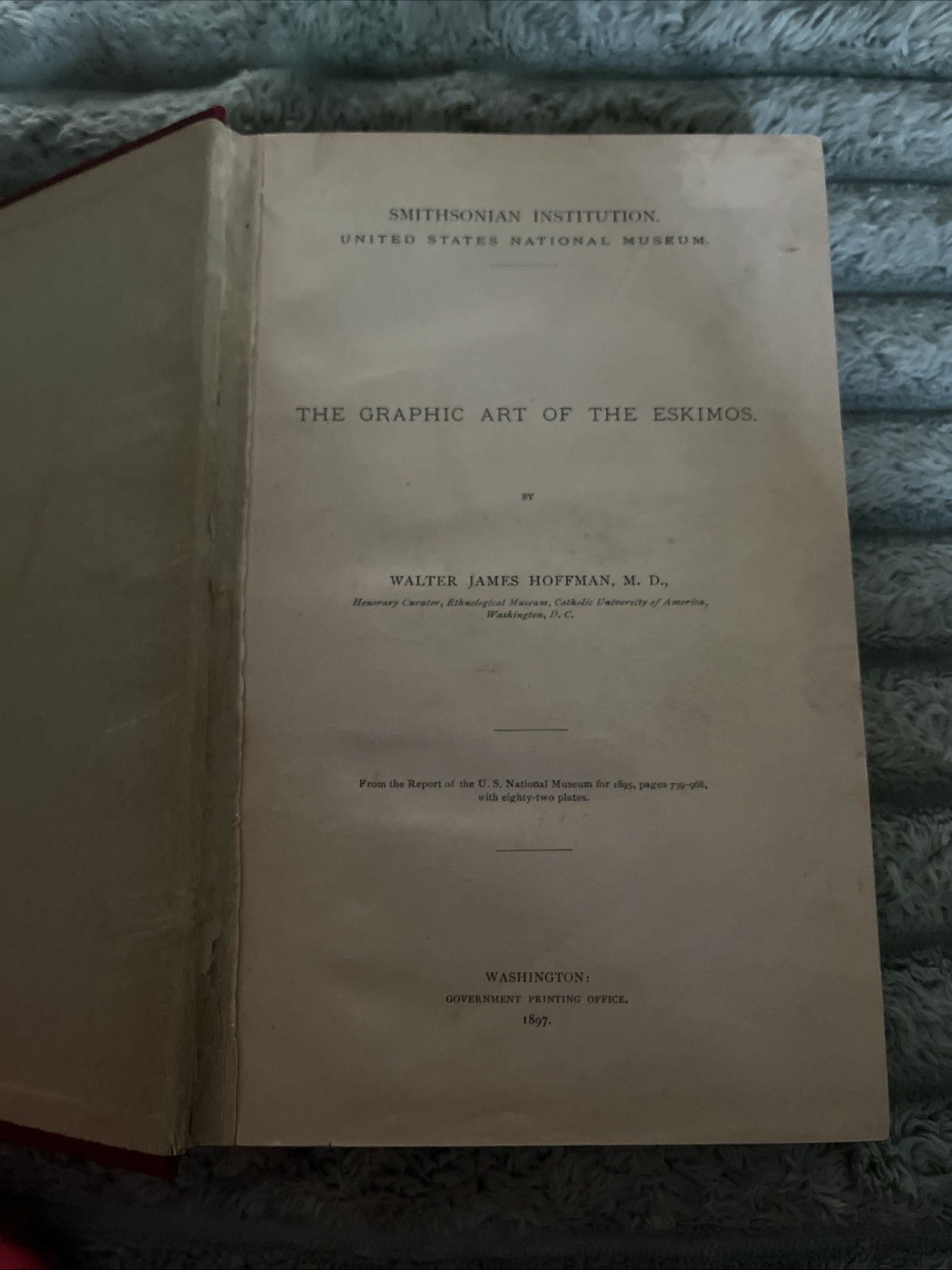 The Graphic Art Of The Eskimos by Hoffman, 1897 Hardcover Illustrated