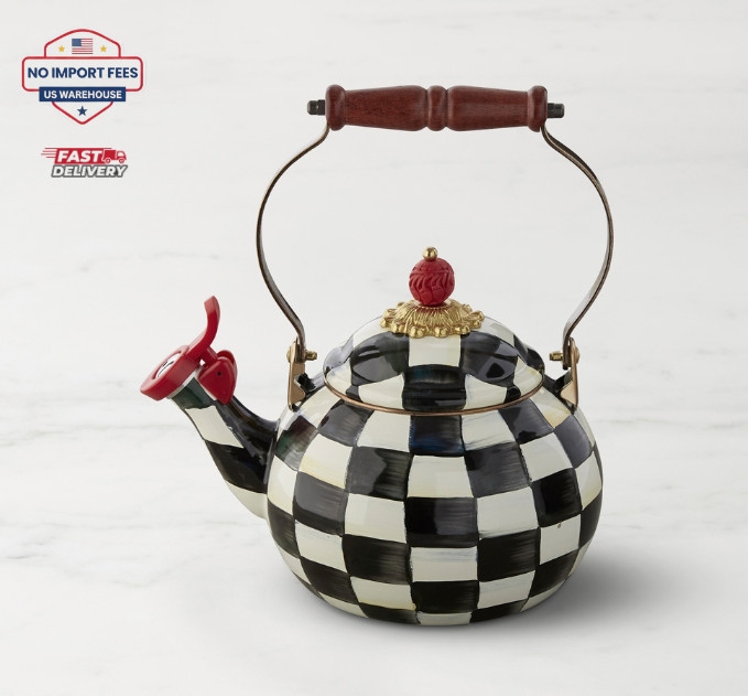 Mackenzie-Childs Courtly Check Whistling Tea Kettle
