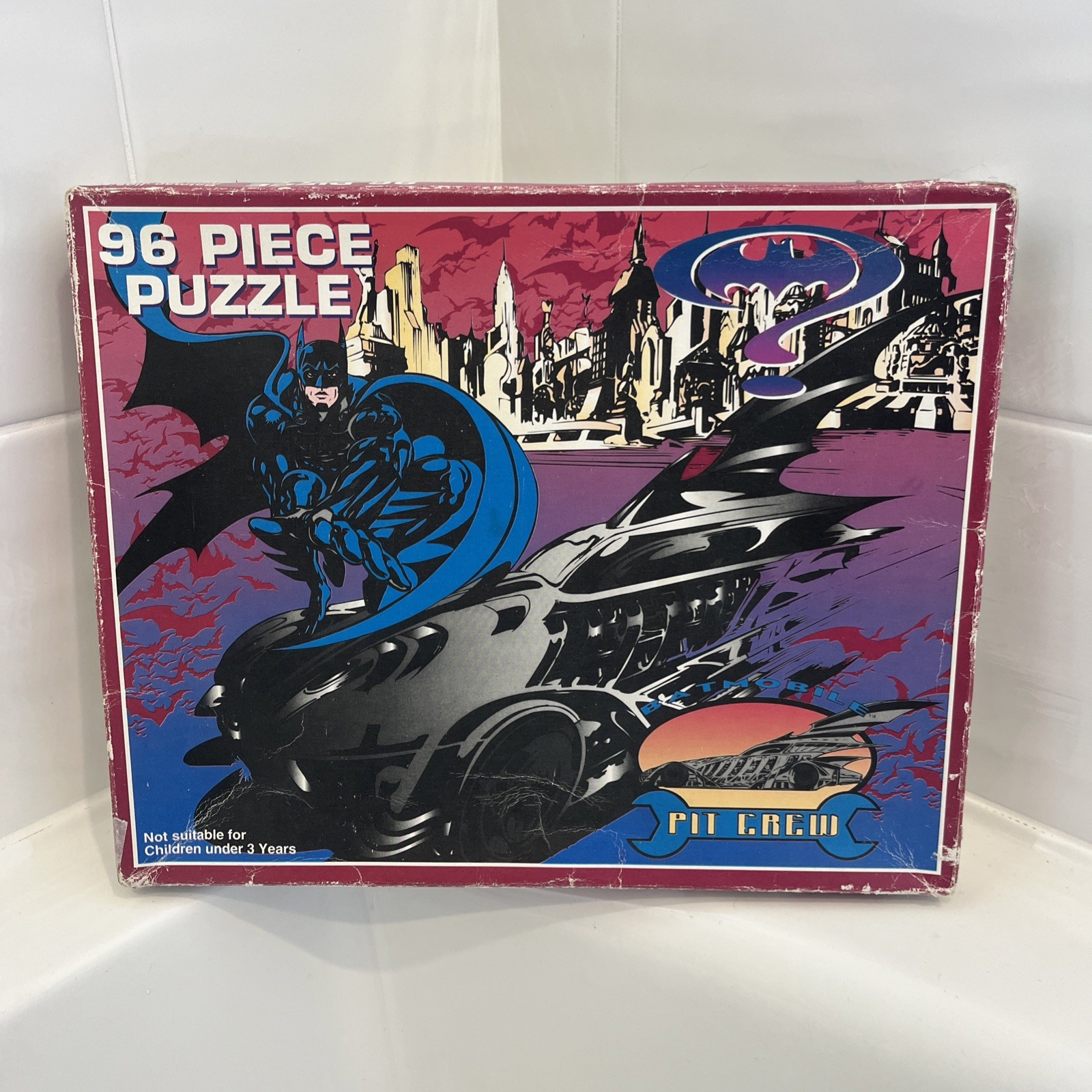 Vintage 1995 BATMAN and The Riddler Pit Crew 96 Piece Puzzle Rare Collectable