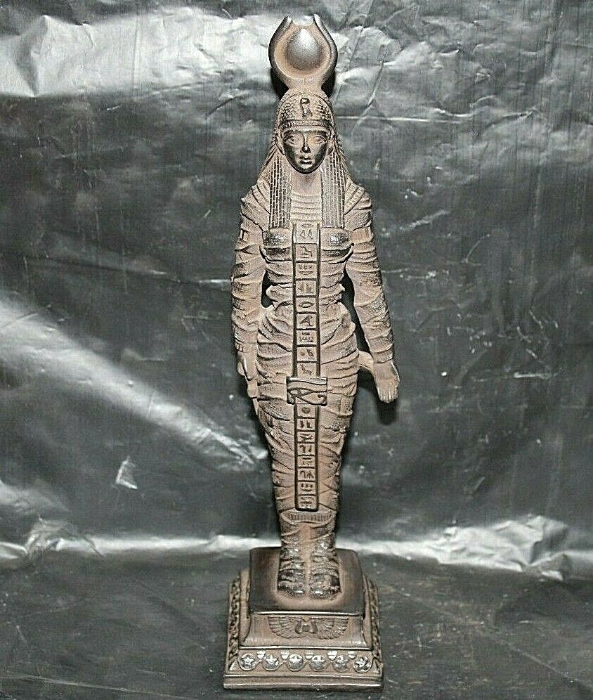 Unique Ancient Egyptian Isis Stand Statue Protection Hieroglyphics ,Fly Scarab