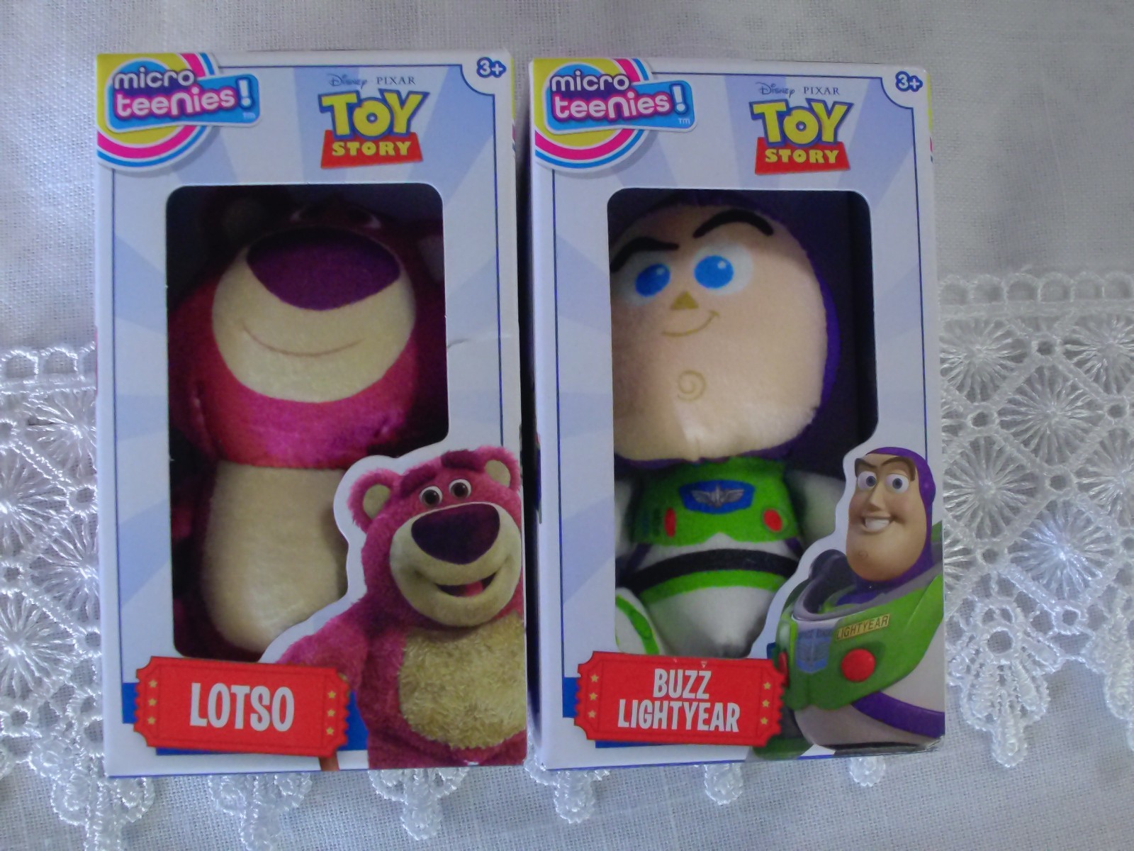 Micro Teenies Plush Toy Story Lot of 2, Lotso & Buzz LIGHTYEAR NEW in Boxes