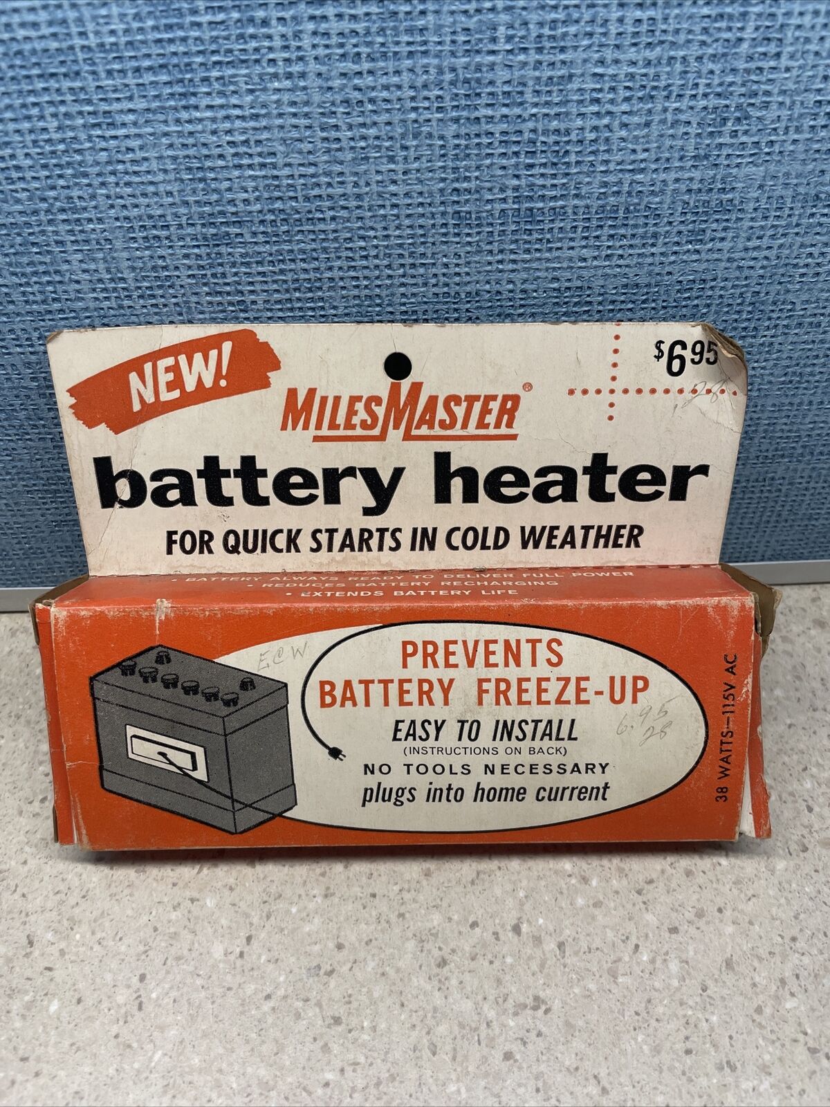 NOS Vintage MILES MASTER Car Truck Battery Heater Warmer with Box - Chevy Ford +