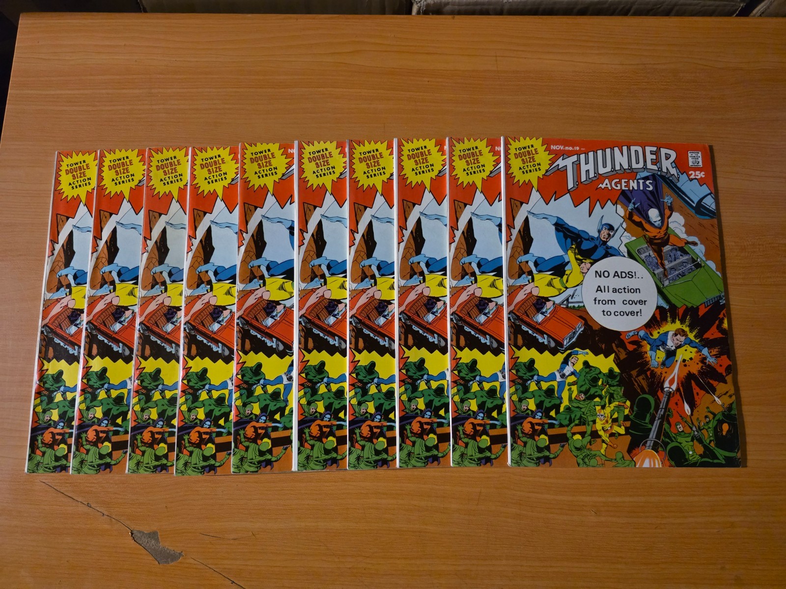 Wholesale Lot of 10x Thunder Agents #19 ~ NEAR MINT NM ~ 1968 Tower Comics