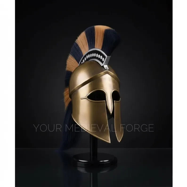 Handmade Spartan Helmet with Horsehair Crest – Corinthian Greek Armor