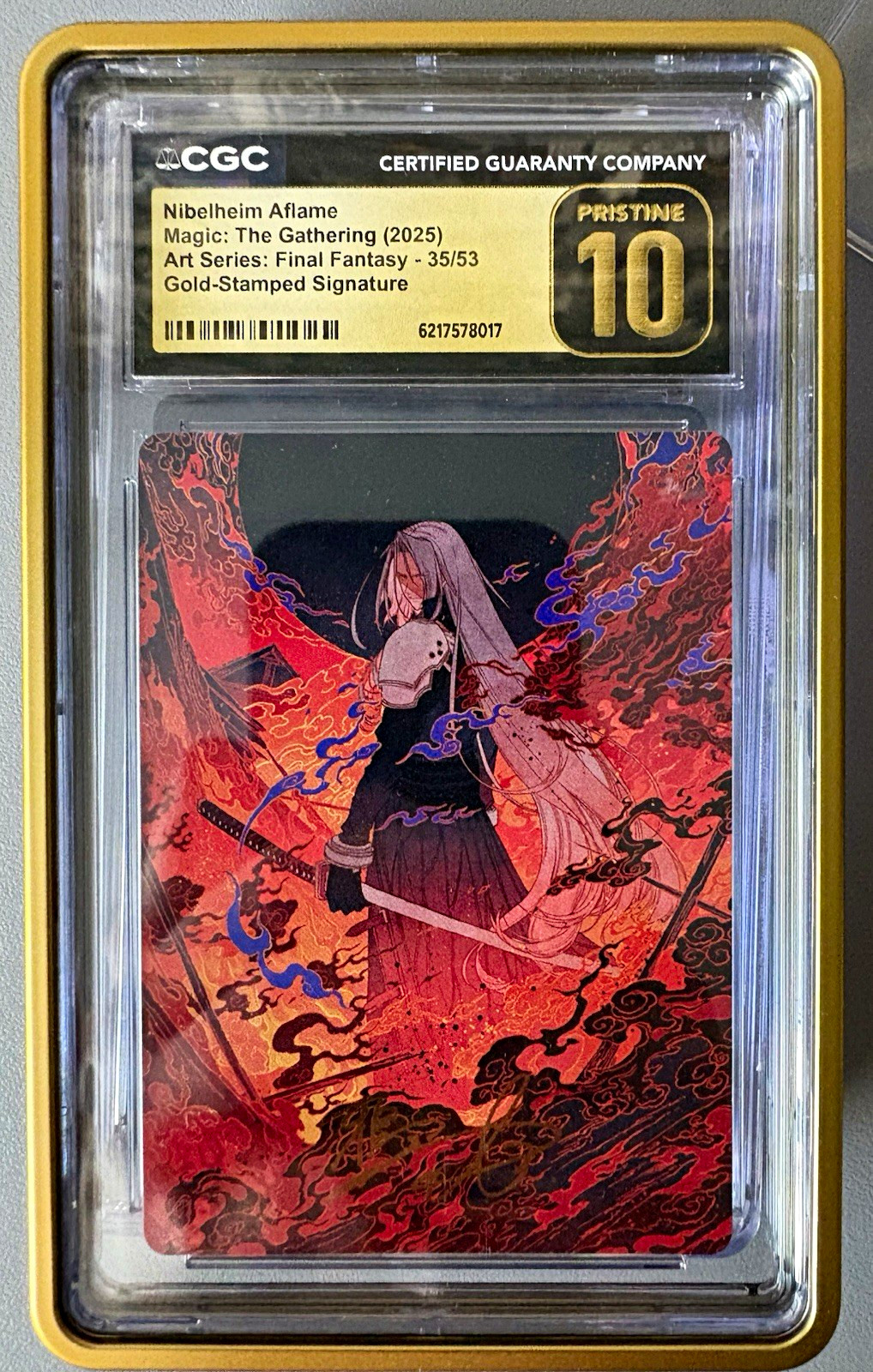 2025 MTG FINAL FANTASY ART SERIES GOLD STAMPED #35 NIBELHEIM AFLAME CGC 10 