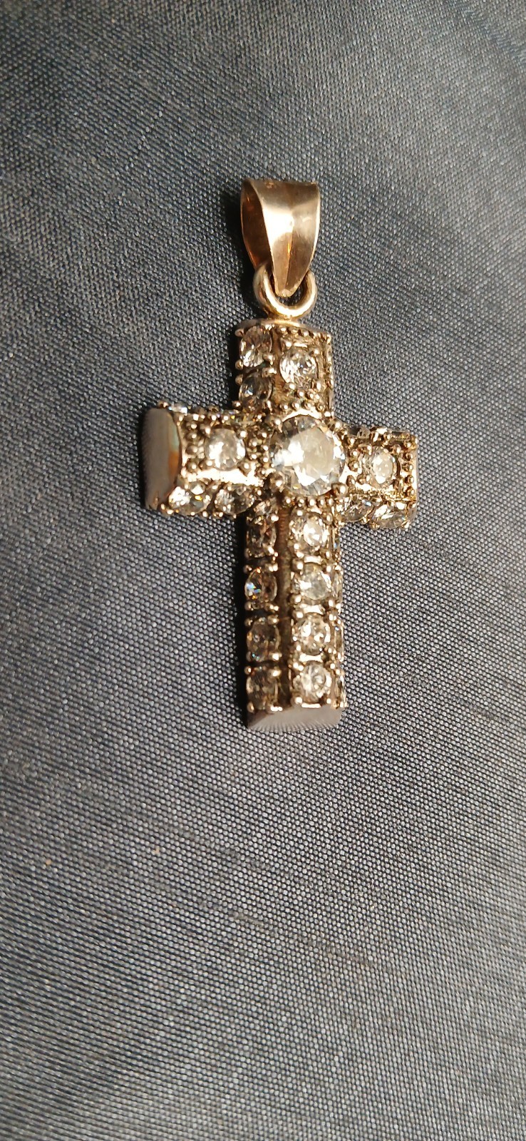 Sterling 925 Silver  CZ Cross Pendant  Iced Out Religious Charm  BIG Stones