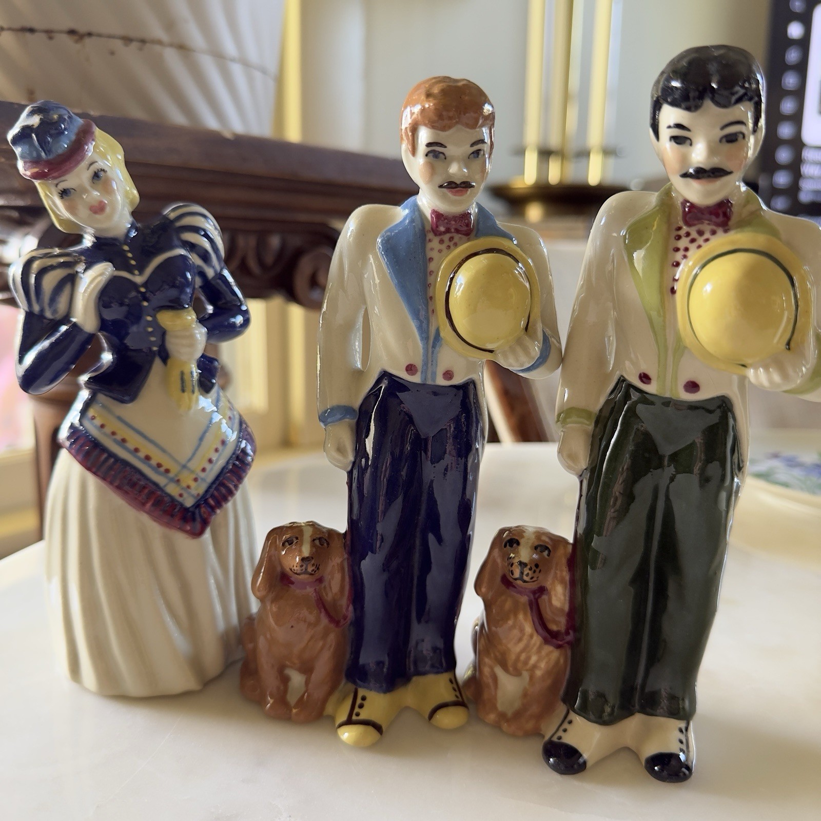 Vtg CAS “Gay 90’s Couple” Figurines in 1949 by Betty Harrington  3 Figures Total