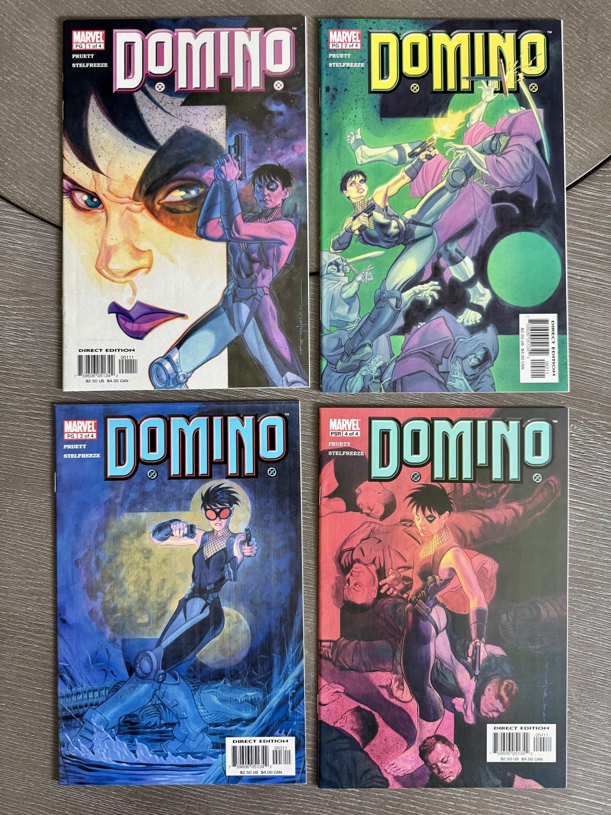 Domino, Vol. 2 #1-4 2003 MARVEL COMICS Complete Set Joe Pruett Stelfreeze