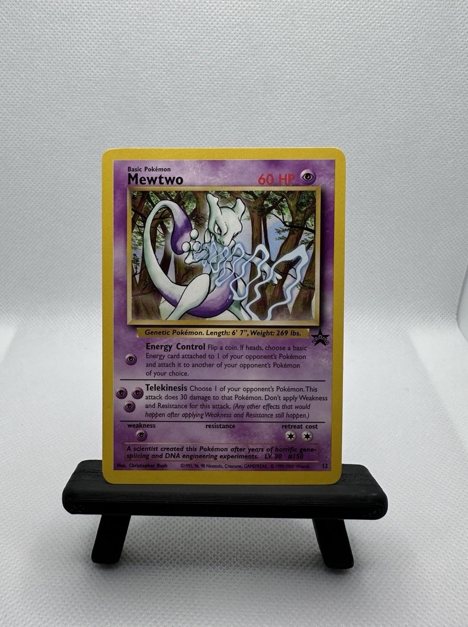 Pokémon Mewtwo #12 WOTC Black Star Promo 2000 – NM – Vintage Pokémon Card