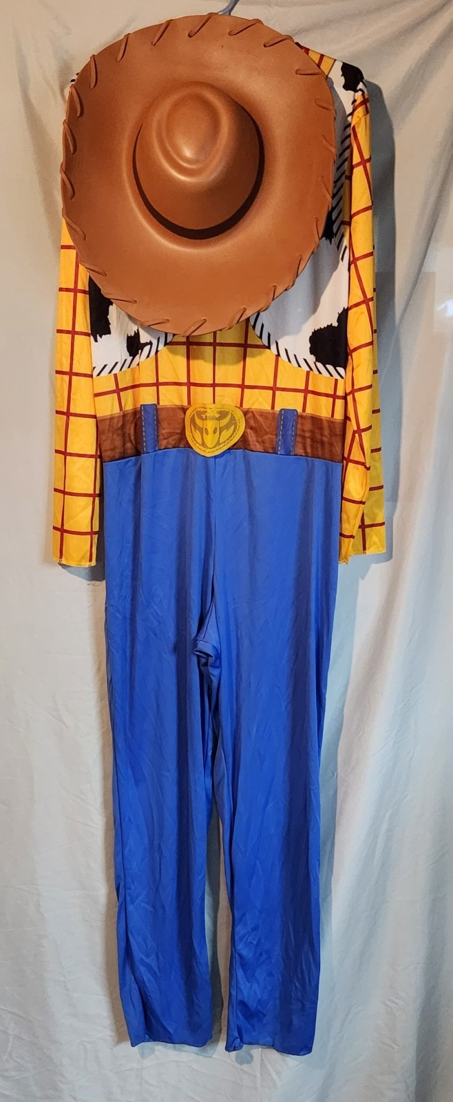 Disney Pixar Toy Story Woody Adult Large Unisex Costume Jumpsuit w/ Hat & Badge