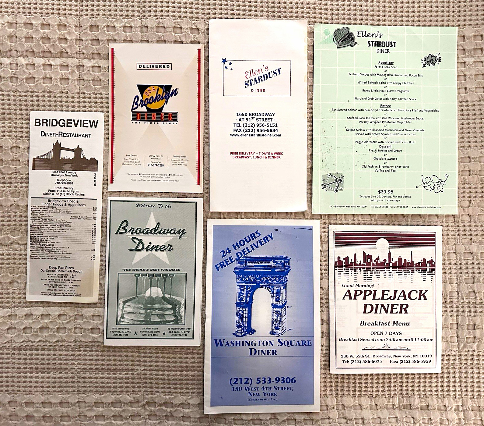 Vintage Manhattan & Brooklyn Diner Menus Ephemera Lot (6) Stardust &