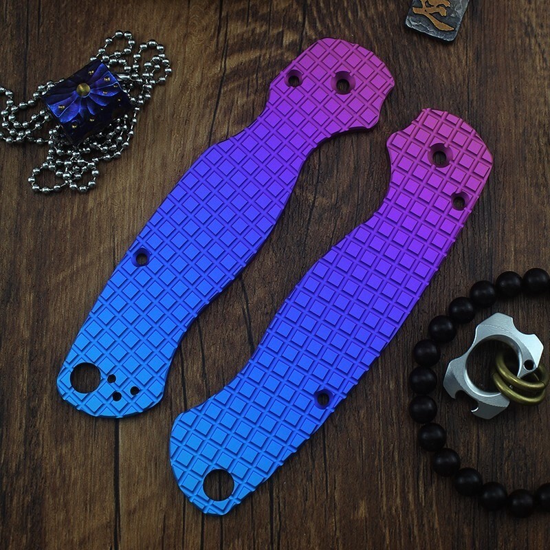 VIP LINK Titanium Alloy Handle Scales for Spyderco C81 Paramilitary 2 Knives
