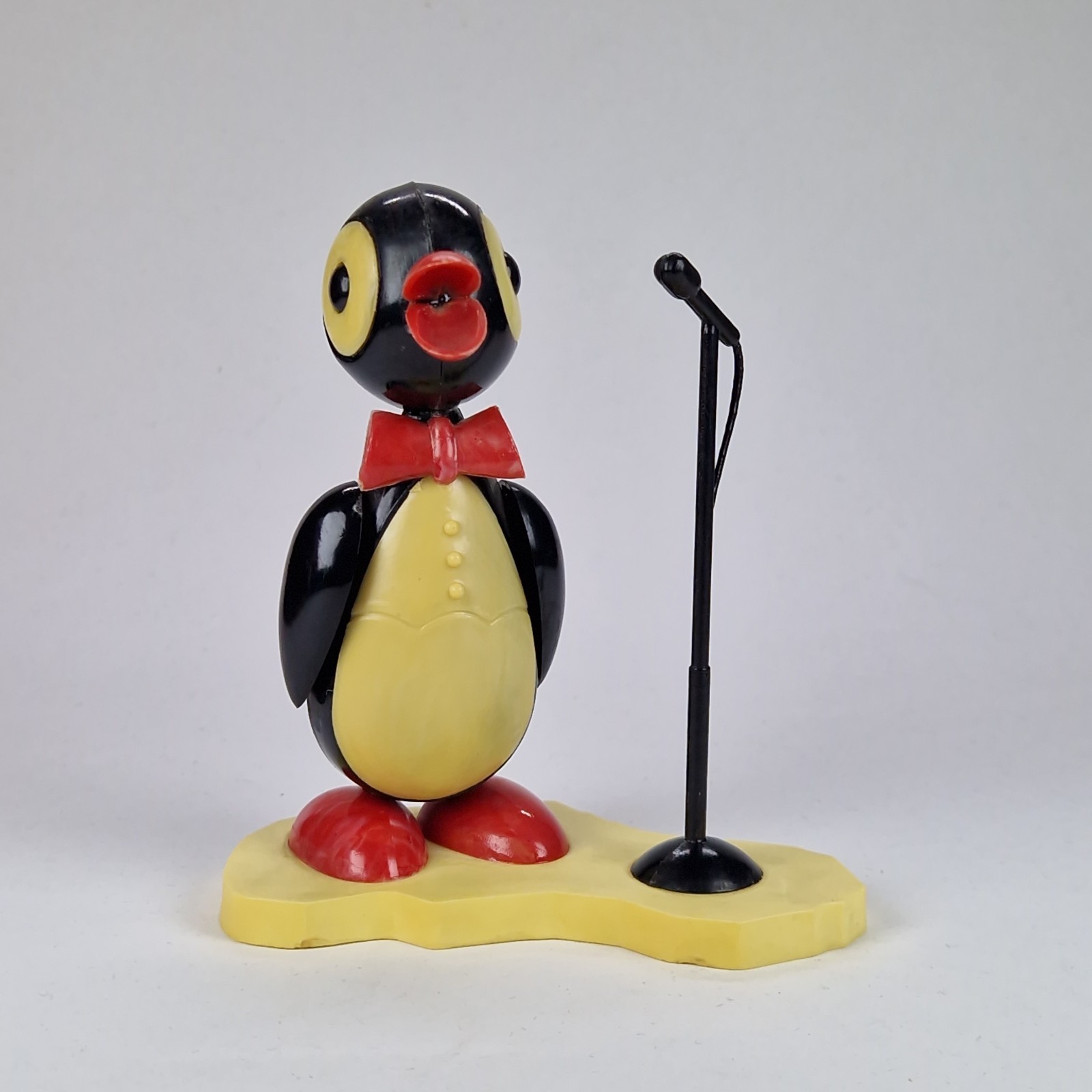 Vintage Soviet Plastic Penguin Singer Figurine USSR 1970s  Desk Decor Souvenir