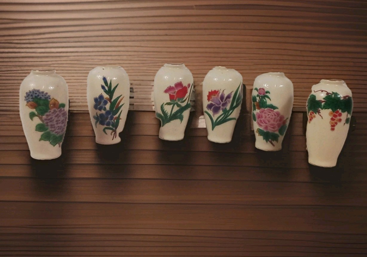 Homco Japan Mini Vases Set Of 6 Floral Decor