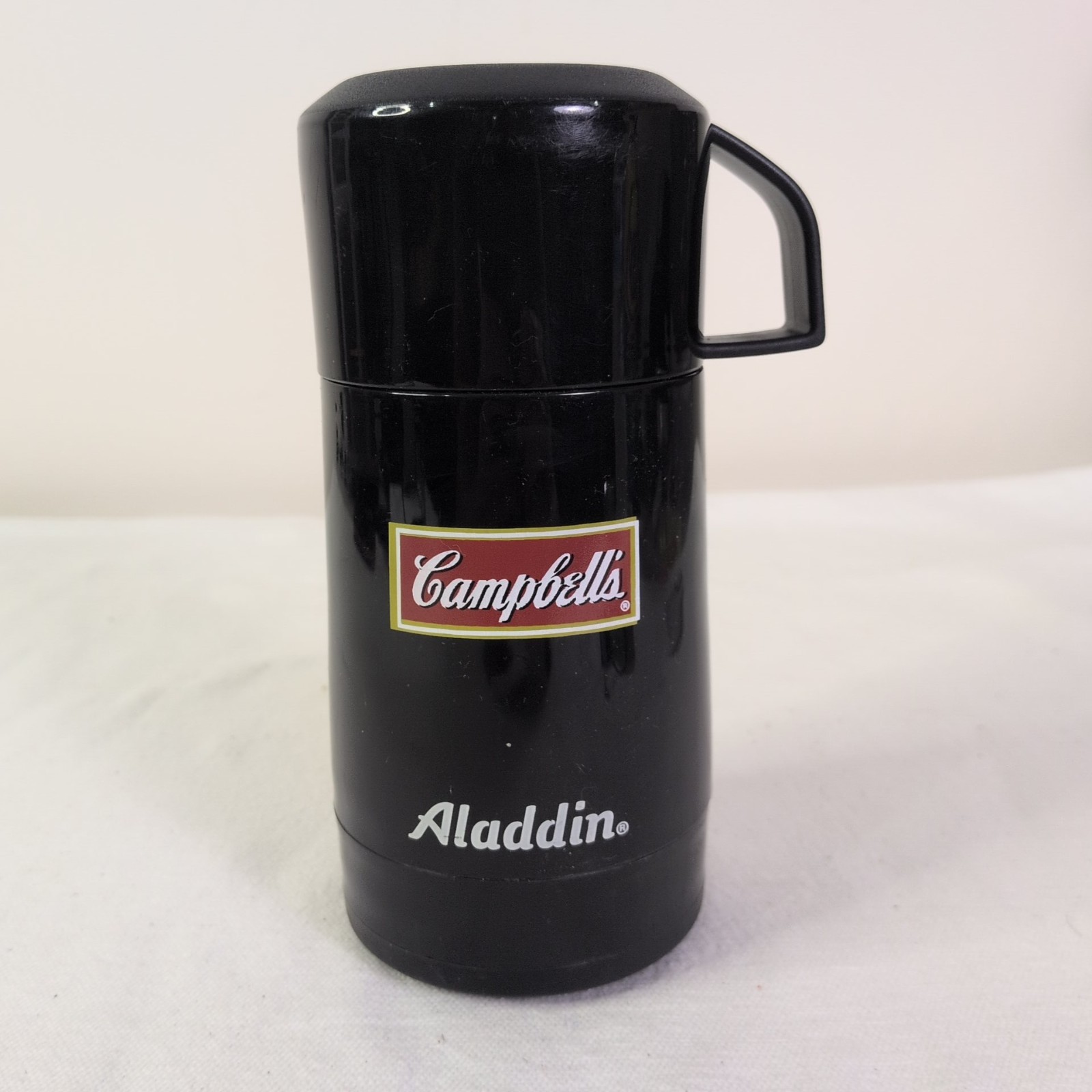 Vtg Aladdin Black Campbell's Soup Wide Mouth Thermos Black 8 Oz