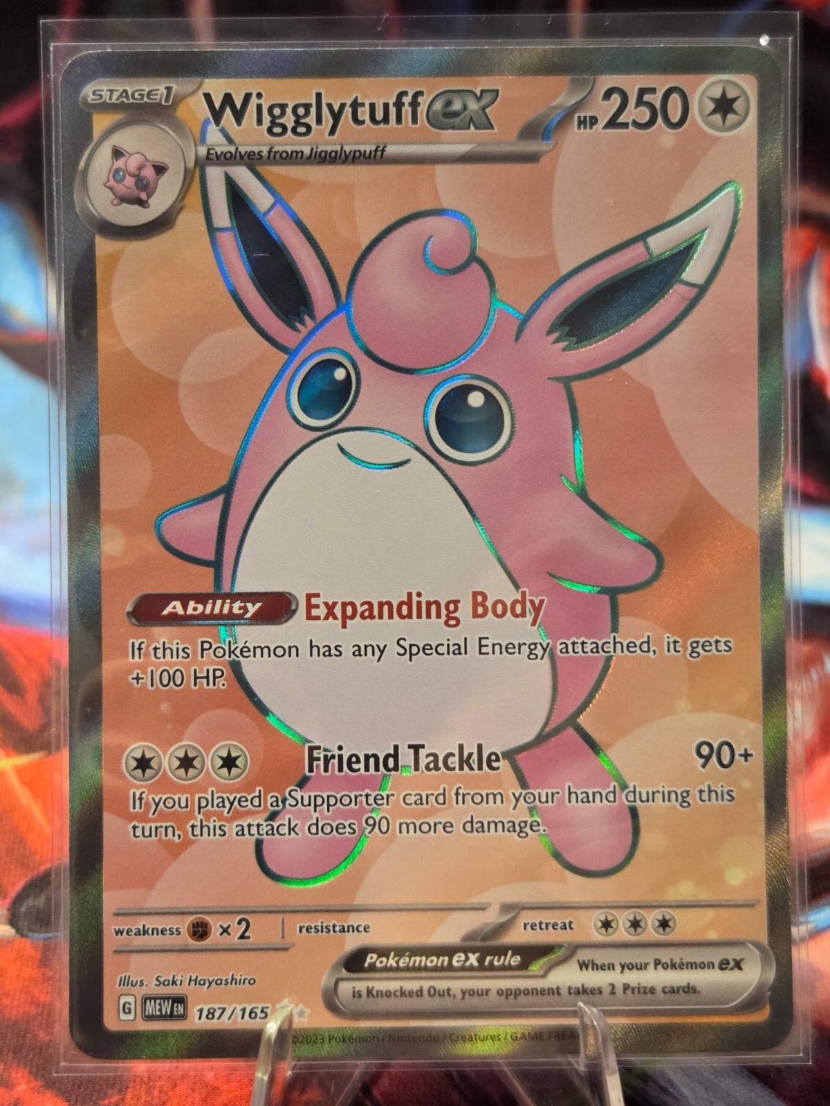 Pokemon TCG Card Wigglytuff ex 187/165 S&V 151 Ultra Rare *English* - NM