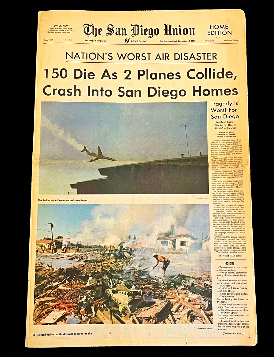 The San Diego Union Newspaper Sept 26 1978 Nation\'s Worst Air Disaster 150 Die