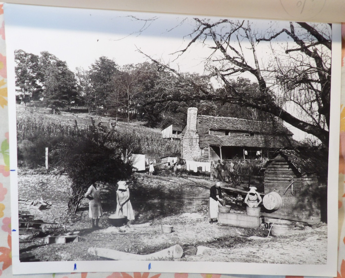 Vintage c. 1983 Lewis Hine TVA Photo Print W/ Editorial Overlay Crop Marks 8x10
