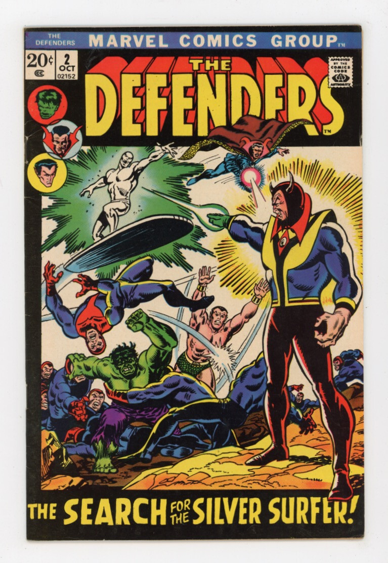 Defenders 2 Namor and Dr. Strange seek out the Silver Surfer-Nice flat cover FN+