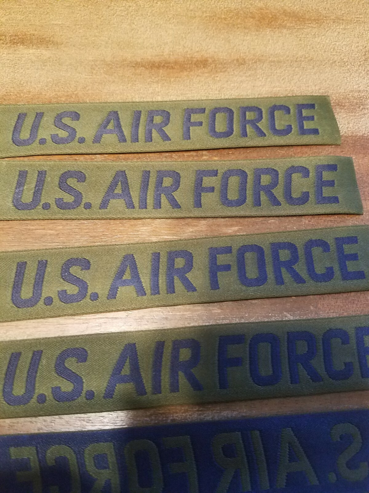 5 USAF Patch US Air Force USAF Green Name Tape Strip 