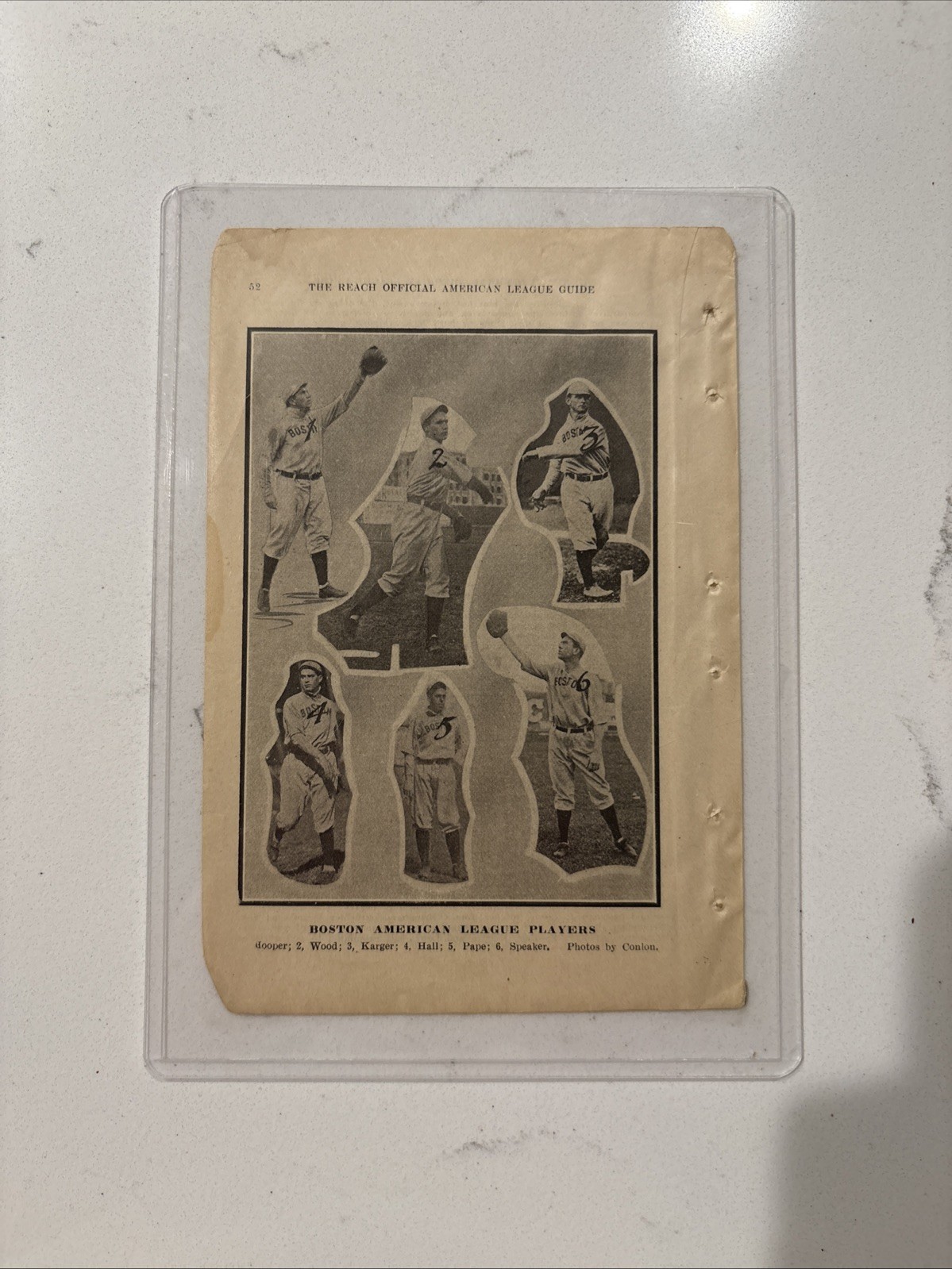 1911 Boston Red Sox Players - American League - Tris Speaker Joe Wood Hooper
