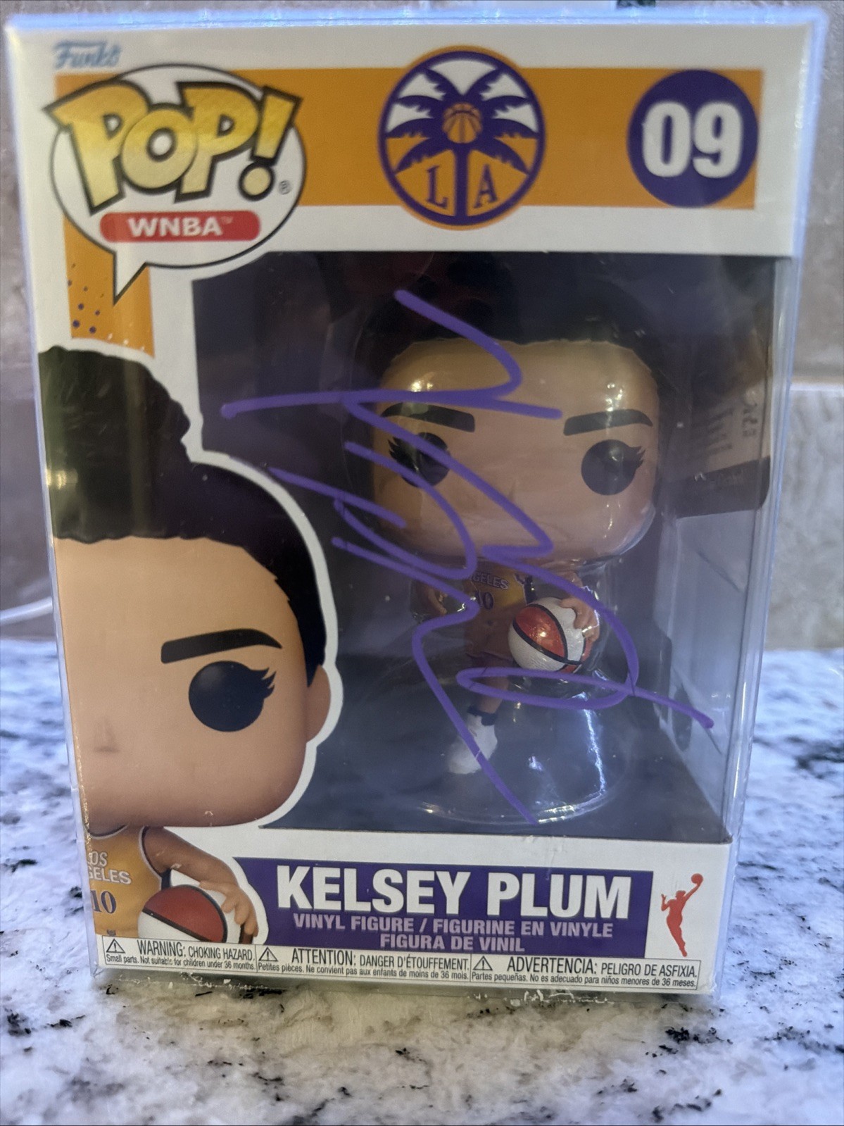 KELSEY PLUM LOS ANGLES SPARKS Hand Signed WNBA FUNKO POP #09 With COA
