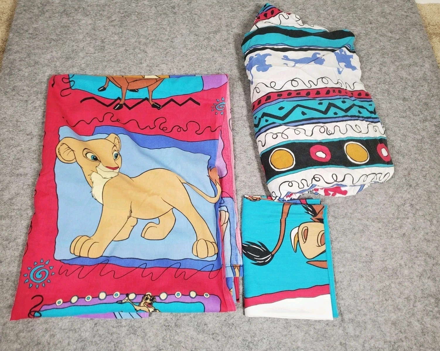 COMPLETE RARE VTG Vintage 90s Disney The Lion King Sheet and Pillow Set Twin Siz