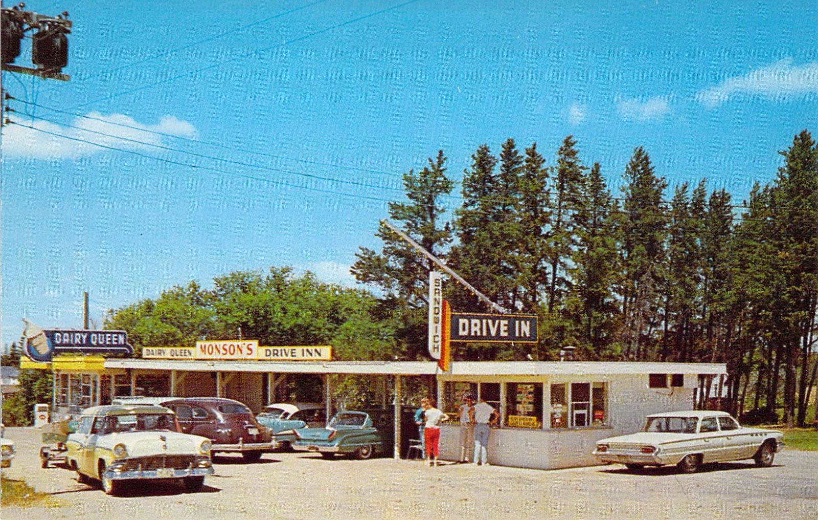 1962 MN Park Rapids Monson\'s Dairy Queen Drive Inn Vintage MINT Postcard A92