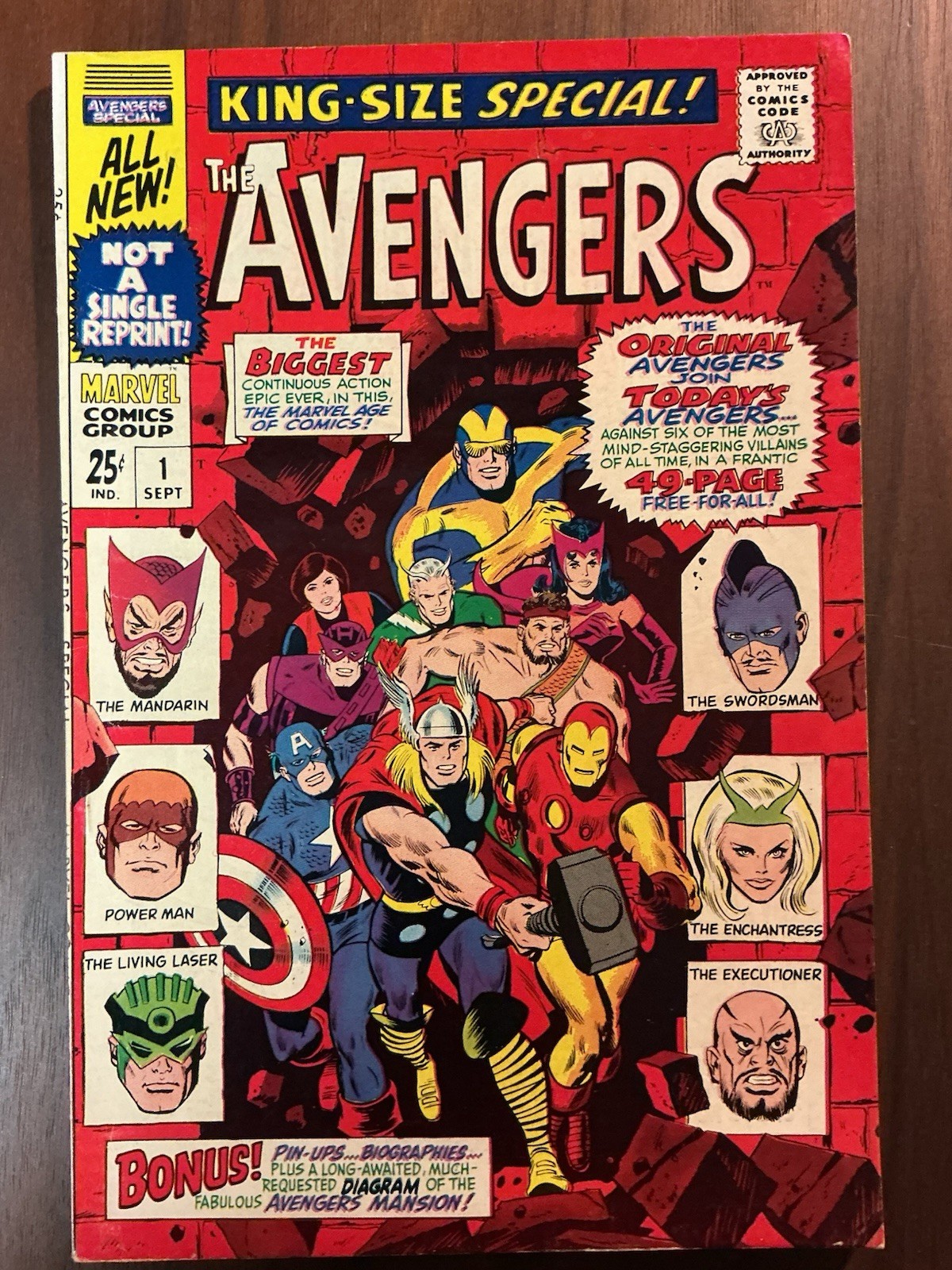Avengers Annual #1 FN 6.0 1st Original & New Avengers Team-Up (Marvel, 1967)