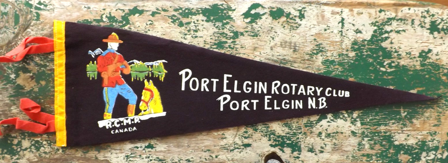 VTG. 1960s PORT ELGIN ROTARY CLUB PENNANT BANNER FLAG 22
