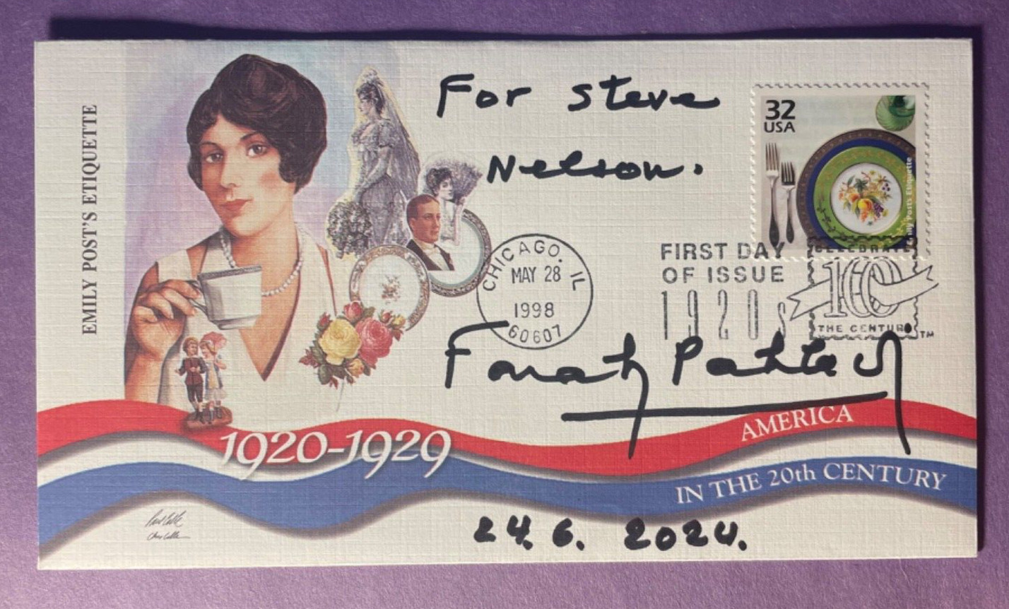 SIGNED FARAH PAHLAUI FDC AUTOGRAPHED FIRST DAY COVER - FORMER EMPRESS OF IRAN