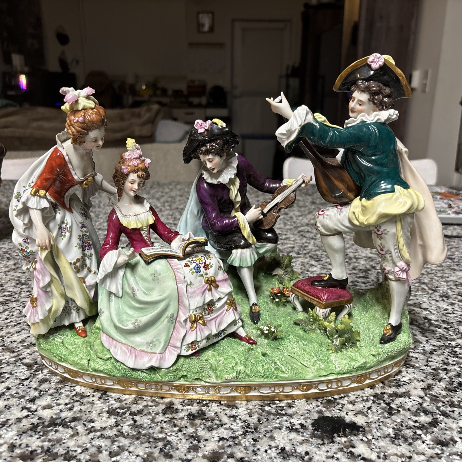 Large Antique German Scheibe Alshach Porcelain Figural Group 