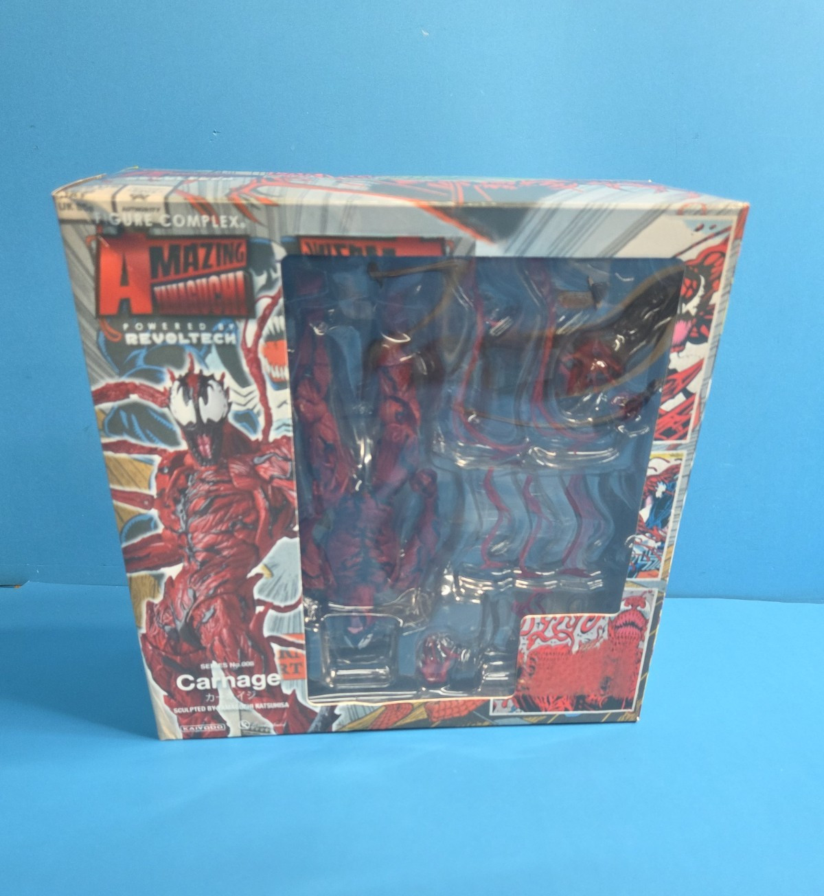 Kaiyodo Amazing Yamaguchi 008 Carnage Revoltech Boxed Marvel Opened