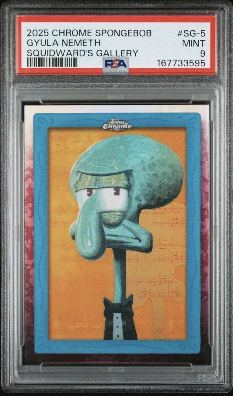 2025 TOPPS CHROME SPONGEBOB SQUIDWARD’S GALLERY SG-5 PSA 9