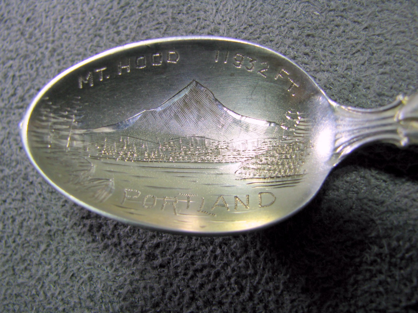 Rare Mt Hood Sterling Silver Oregon Salmon Souvenir Spoon: A. Feldheimer Jeweler