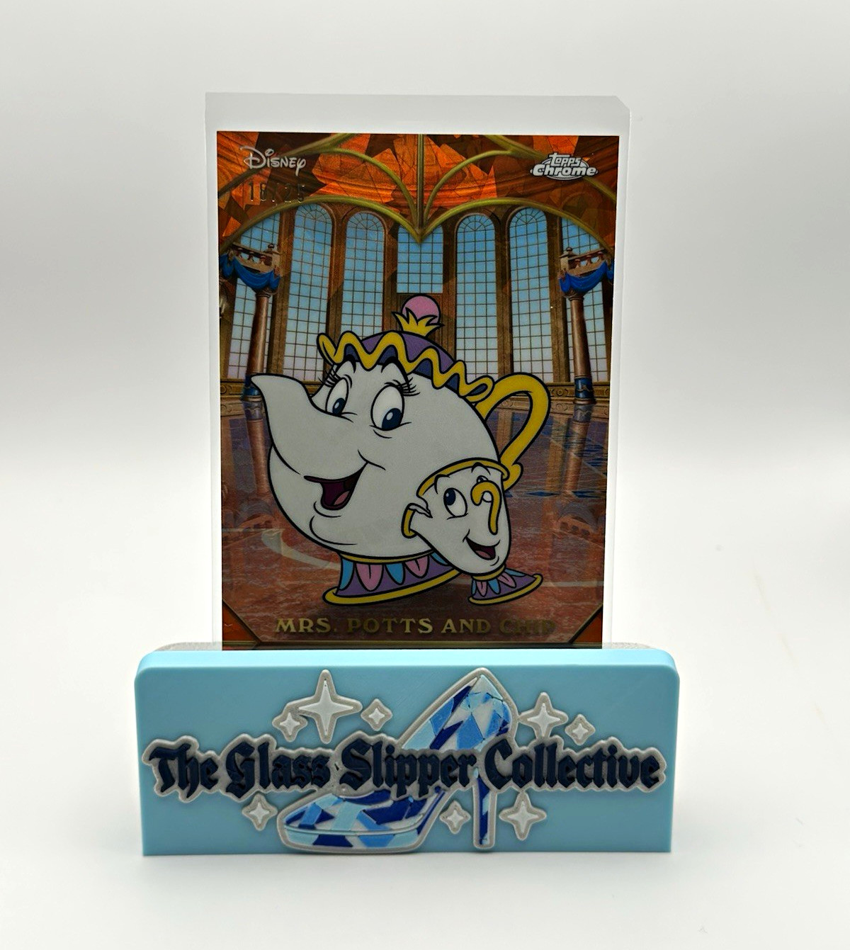 2026 Topps Chrome Disney Sapphire BB-9 Mrs. Potts And Chip Orange /35 35th Anniv