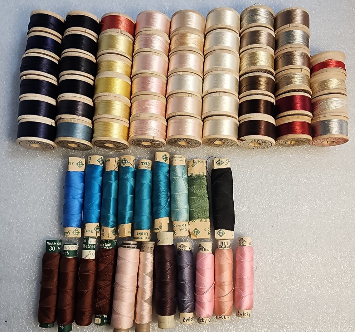 Lot of 72 Vtg Belding Corticelli* & Others Spools Silk Thread Size D New/Used