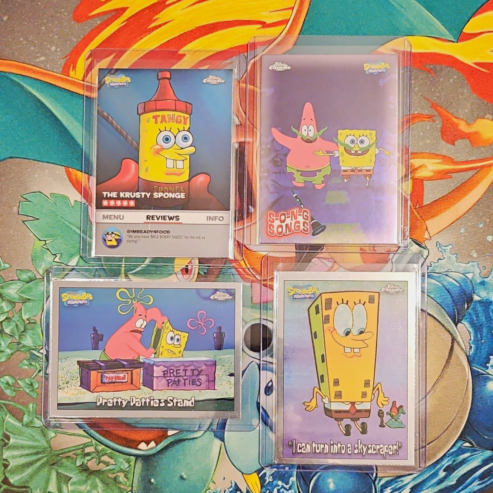 2025 Topps Chrome SpongeBob SquarePants 4-Card Lot