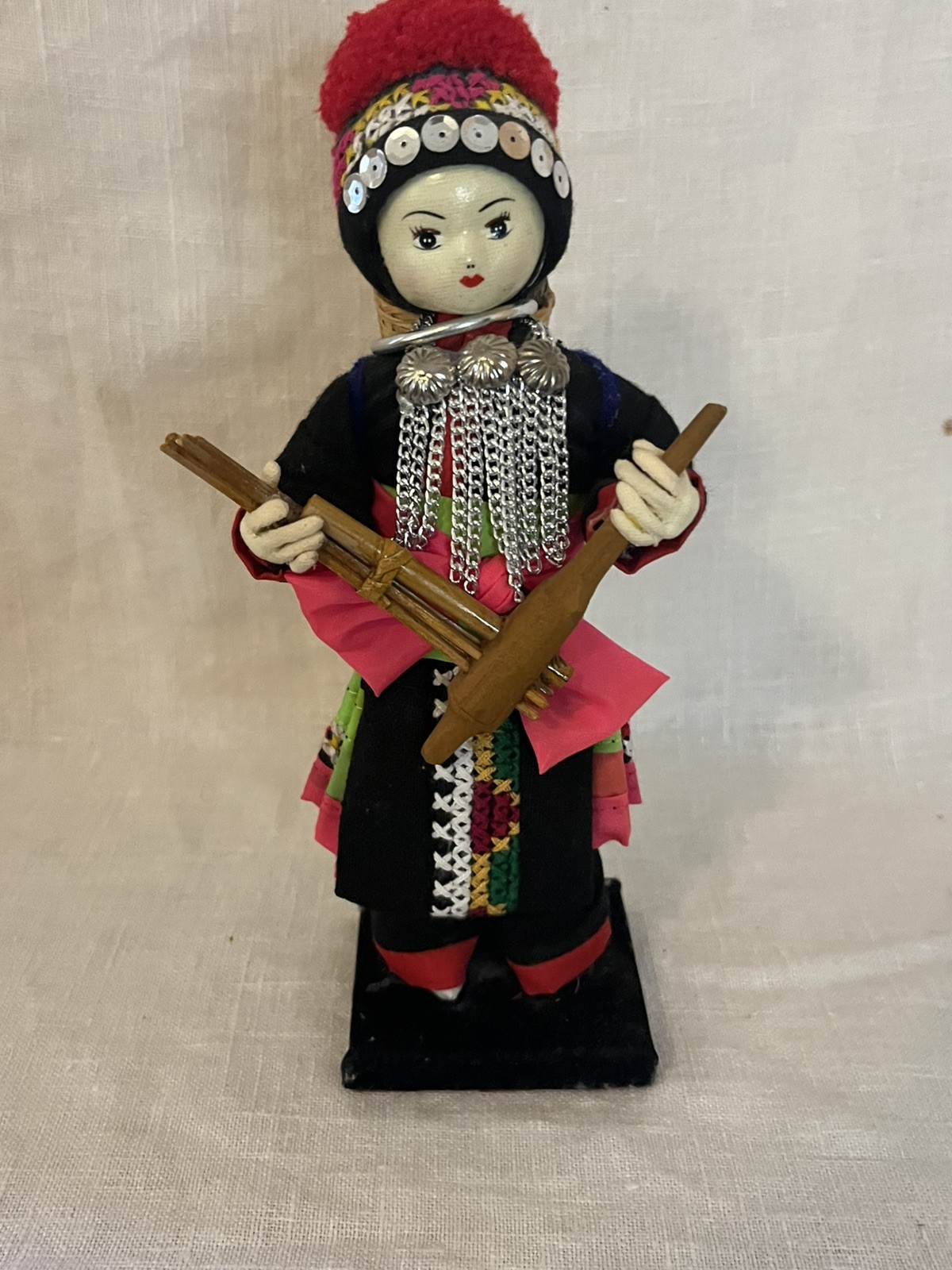 Chiangmai Thailand Vintage Hilltop Tribe Hmong Lai Handmade 8” Doll