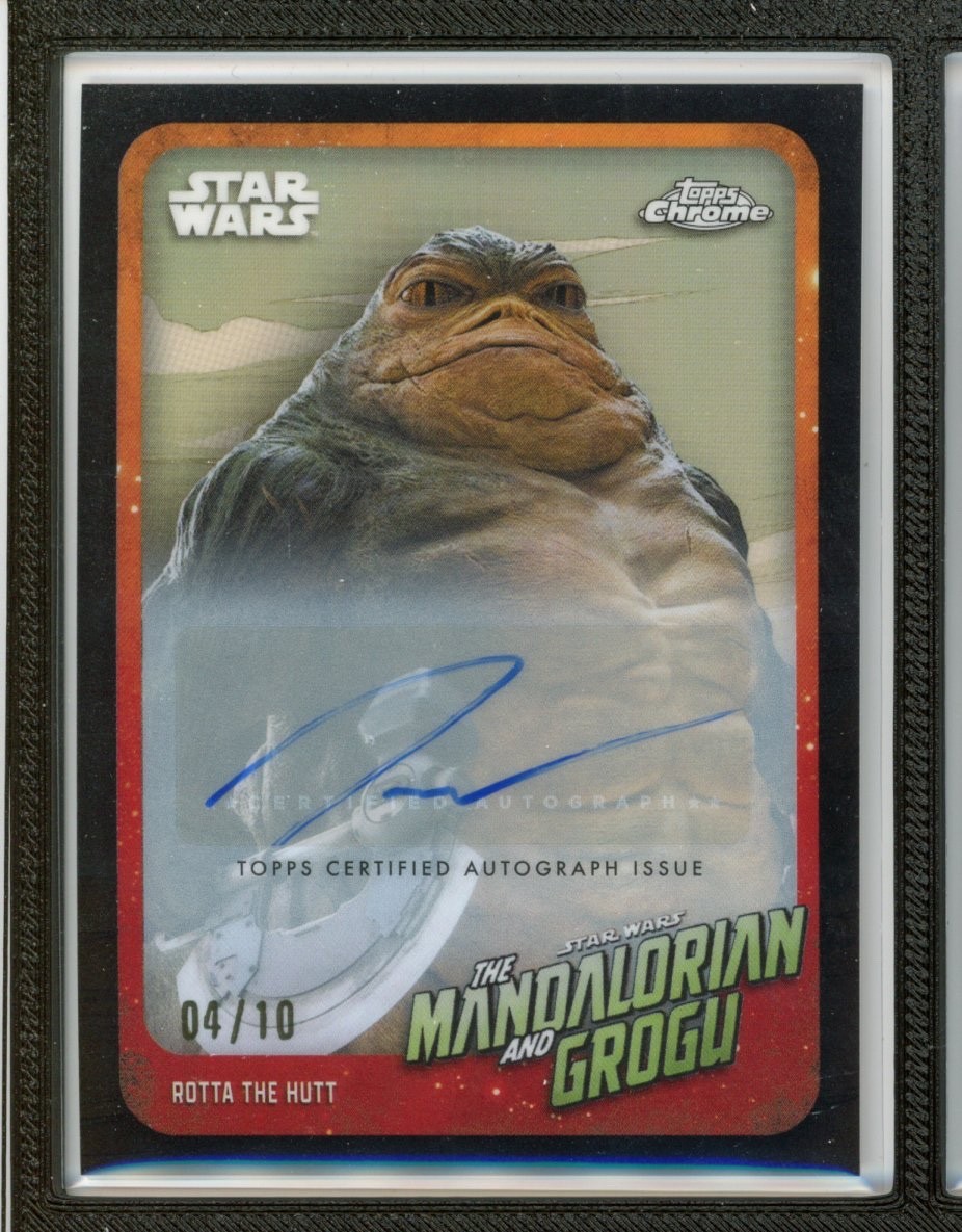 2026 Topps Chrome Star Wars Jeremy Allen White Rotta the Hutt Black Auto #4/10